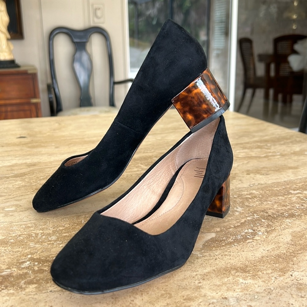 J. JILL Black Suede Tortoiseshell heel. Never worn